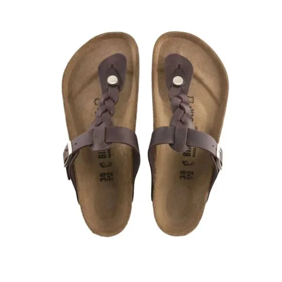 Birkenstock Gizeh Braided -Habana oil Leather Sandals - Picture 2 of 4